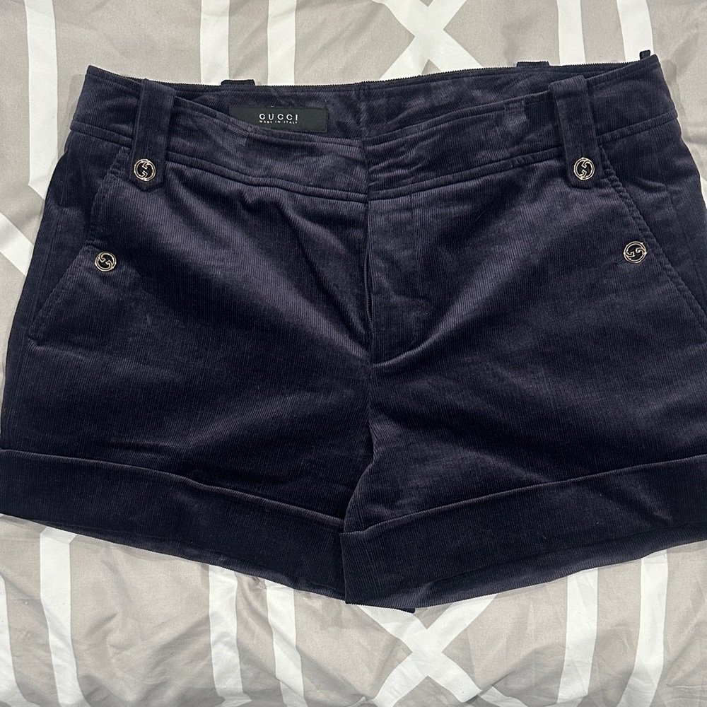 Gucci Women's Dark Navy High Waist Shorts